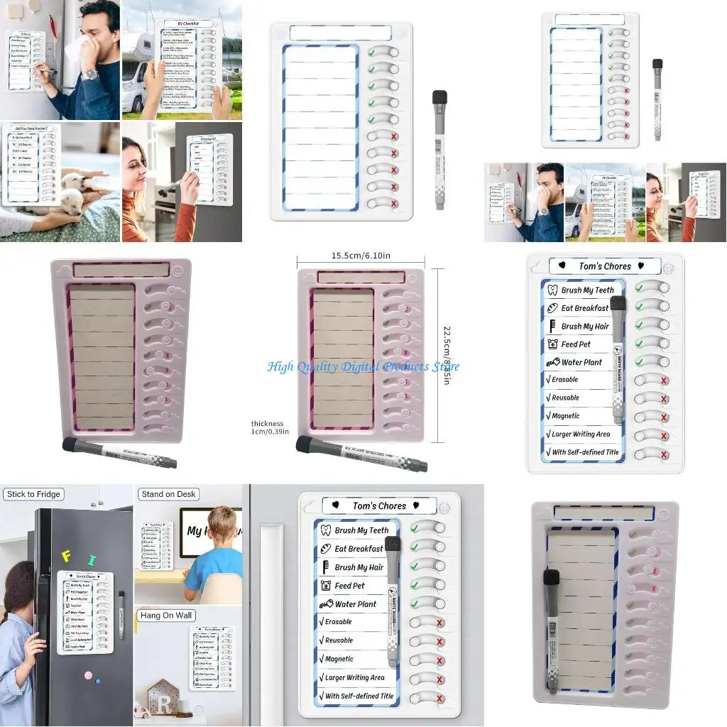 مخطط عمل روتيني قابل للمسح من U2JE للقيام بقائمة لوحة التخطيط مع أداة ADHD المنزلقة #1