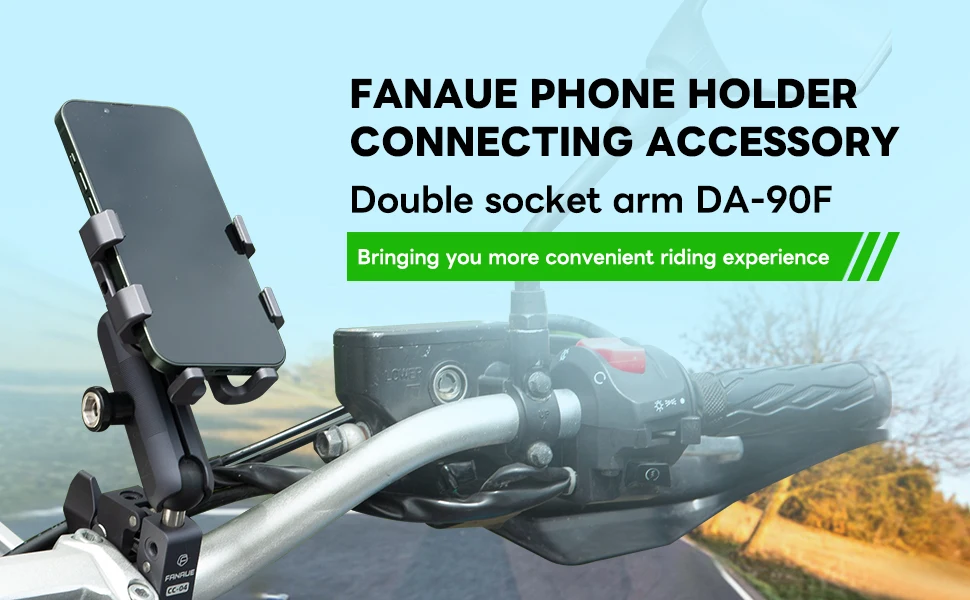 FANAUE Anti-Diebstahl-Doppelsockelarm aus Aluminium für RAM-Halterungen, 25 mm Kugel- und Fahrrad- und Motorrad-Telefonhalterung mit 1 Zoll Kugeladapter – Detail 2