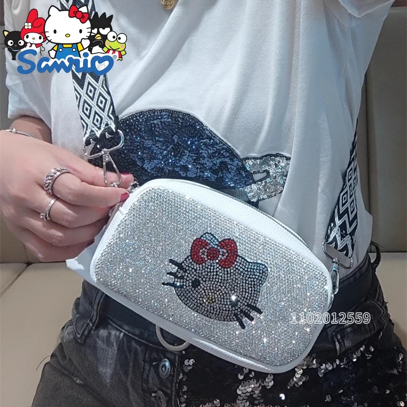   헬로 키티 신상 여성용 다이아몬드 숄더백 만화 미니 여성용 숄더 메신저백 패션 트렌드 미니 다이아몬드 백