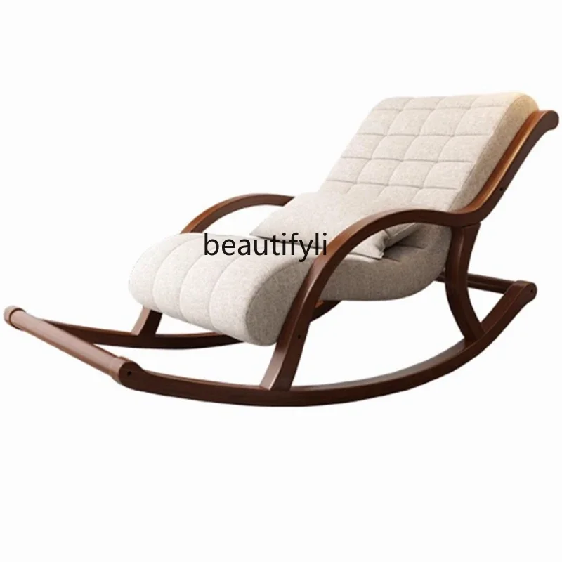 

Nordic Solid Wood Rocking Chair Rocking Chair Home Elderly Rocking Chair Leisure Chair Lazy Leisure Chair