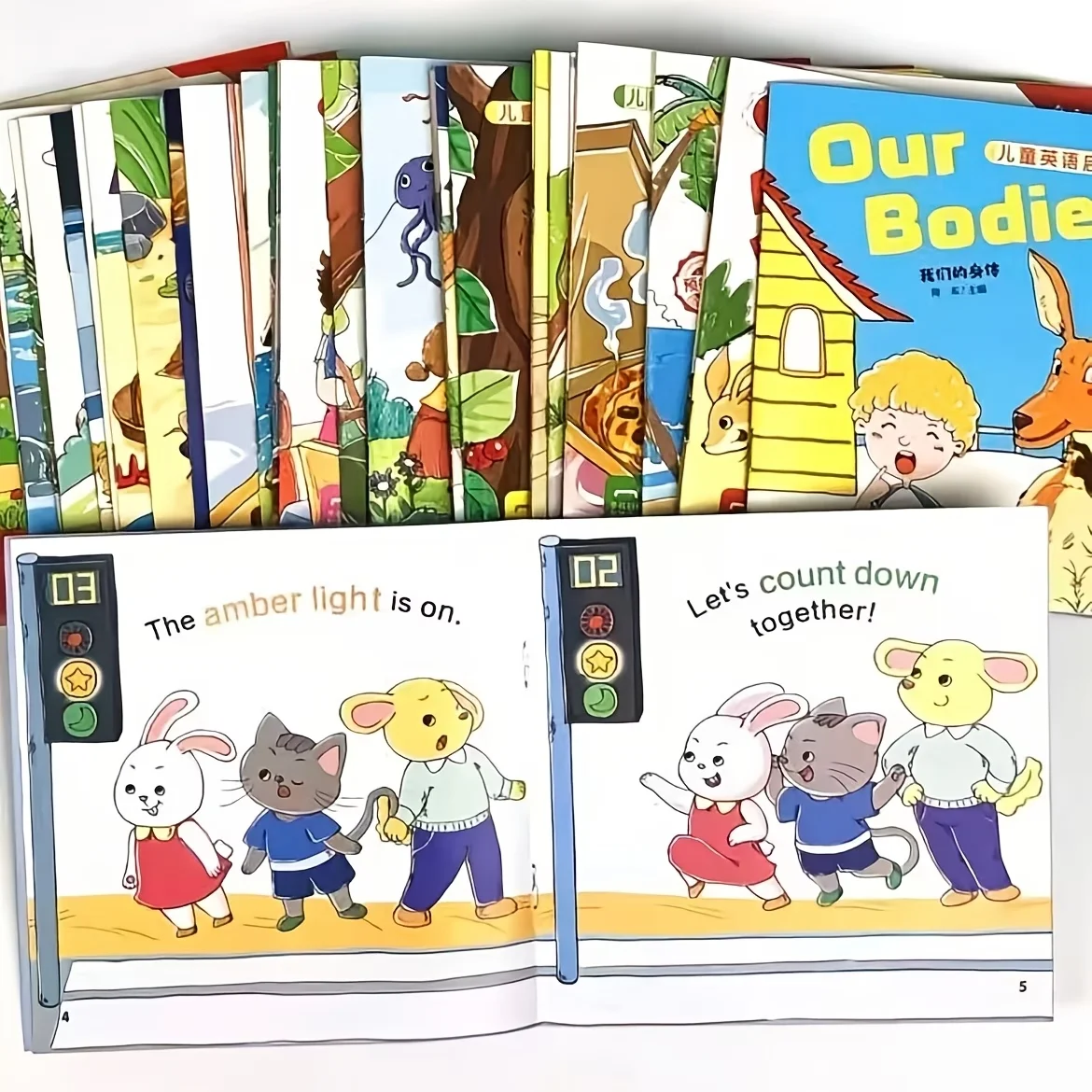 20Packs Fun English Enlightenment Story Books with Audio Voice Follow Along Color Marked Nouns for Easy Learning Perfect Teachin