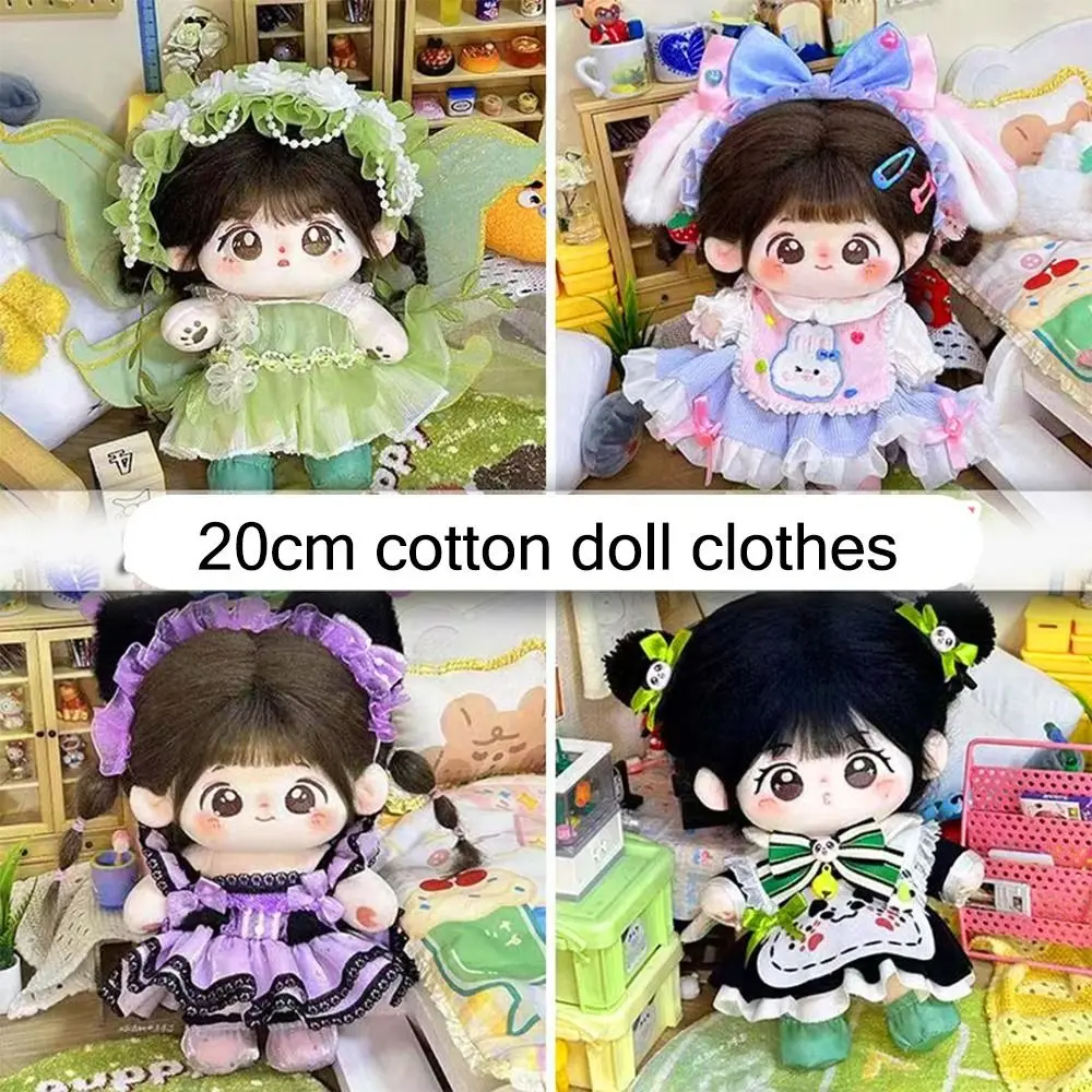 20CM Doll Clothes Princess Dress Lolita Dress Miniature Dress Suit Doll Accessories Cartoon Animal Ear Replacement Outfit