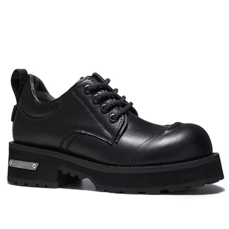 Europe/American Retro Silver Derby Shoes Men's Dress Shoes Classic Comfortable Casual Thick Soles Height Increasing Shoes Couple
