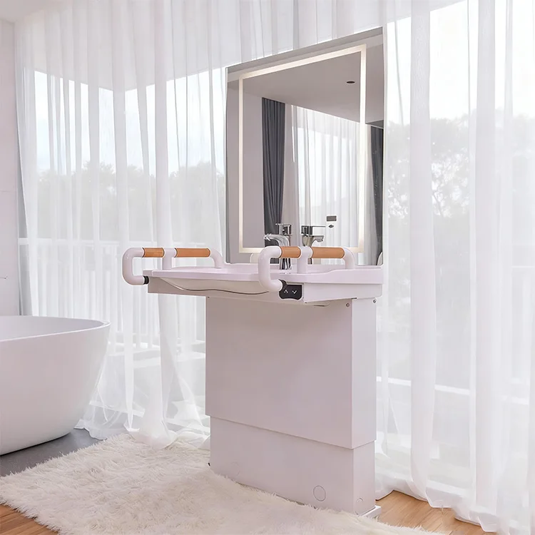 Intelligent Lifting Basin With Smart Mirror 20cm Height-adjustable Wheelchair-accessible For Elderly Disabled And Children