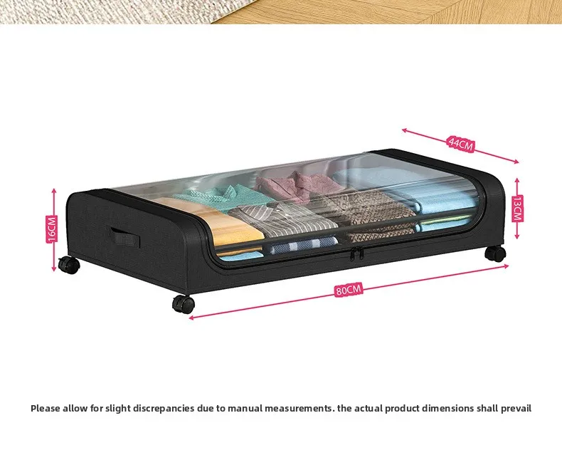 Under The Bed Dust Storage Box with Gurney Under The Bed Rack Simple Clothes Shoes Storage Box