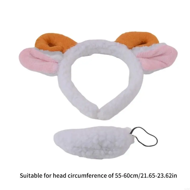 Y3ne Mouton Costume Set Mouton Oreilles Bandon Tail Animal Mouton Cosplames Costumes Mouton Fancy Dishat Accessoires Adultes