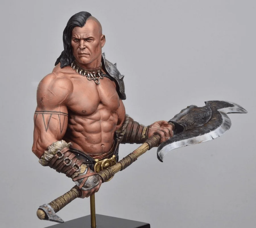 

Комплект для сборки модели из литой смолы 1/10, GK, бюст дикого воина, неокрашенный, нужно собранно