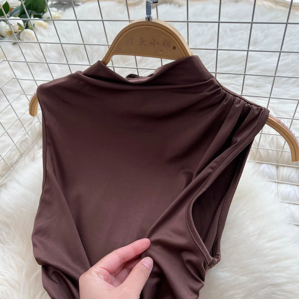 Chic vintage sleeveless split pencil dress Elegant Fairy korean fashion Boho Sundress women clothing Long dress