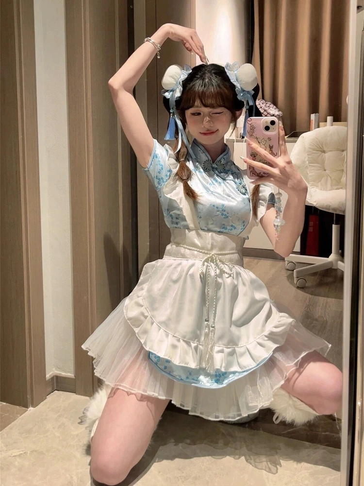 جديد الصينية Sle Dr loween Cisas Cosplay orm ort Sve خادمة orm ort ملابس يومية