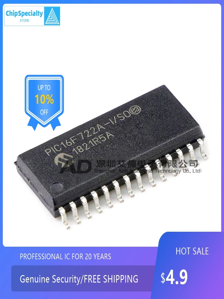 Original PIC16F722A-I/SO SOP-28 package 20MHz 8-bit microcontroller chip