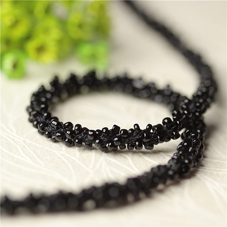 3meter price Color tube bead wire rope crystal acrylic glass beads lace diy hand woven accessories