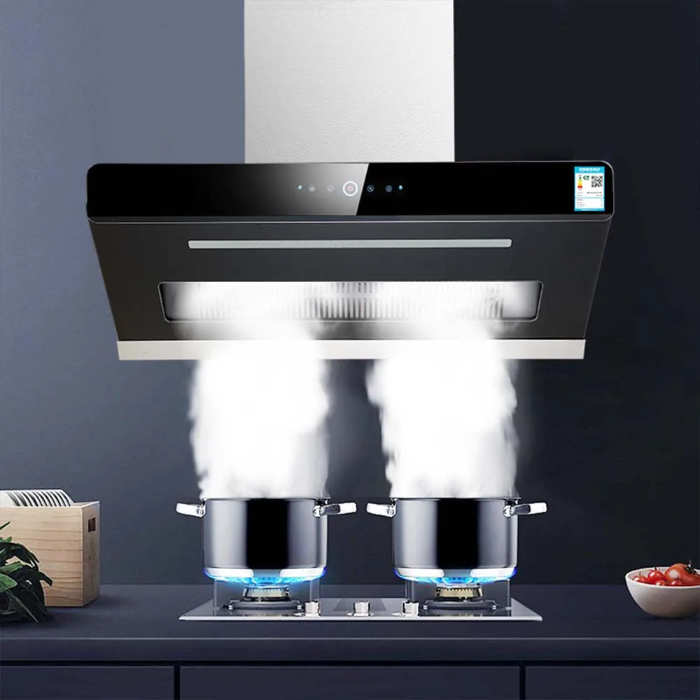 900MM Double Motor Kitchen Hood Side Suction Automatic Exaustores De Cozinha Hot Cleaning Campana Cocina Extractora