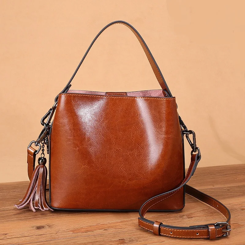 100% Genuine Leather Women's Handbag 2025 New Fashion Leather Shoulder Bag Commuter Women's Crossbody Bag for shopping