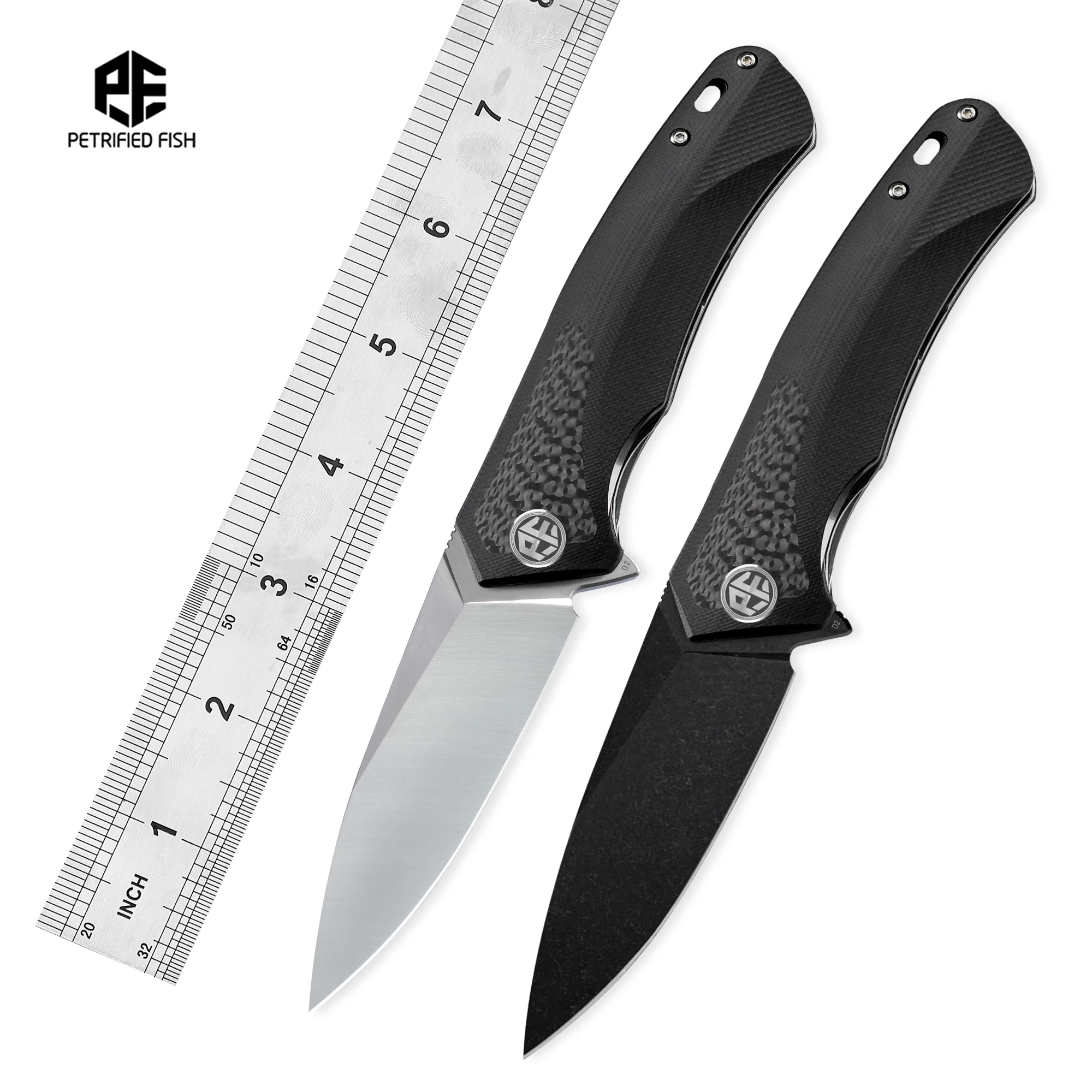 

Petrified Fish PF838CS D2 Steel Blade Folding Knife G10+Carbon Fiber Handle Outdoor Camping Hunting EDC Pocket Tool