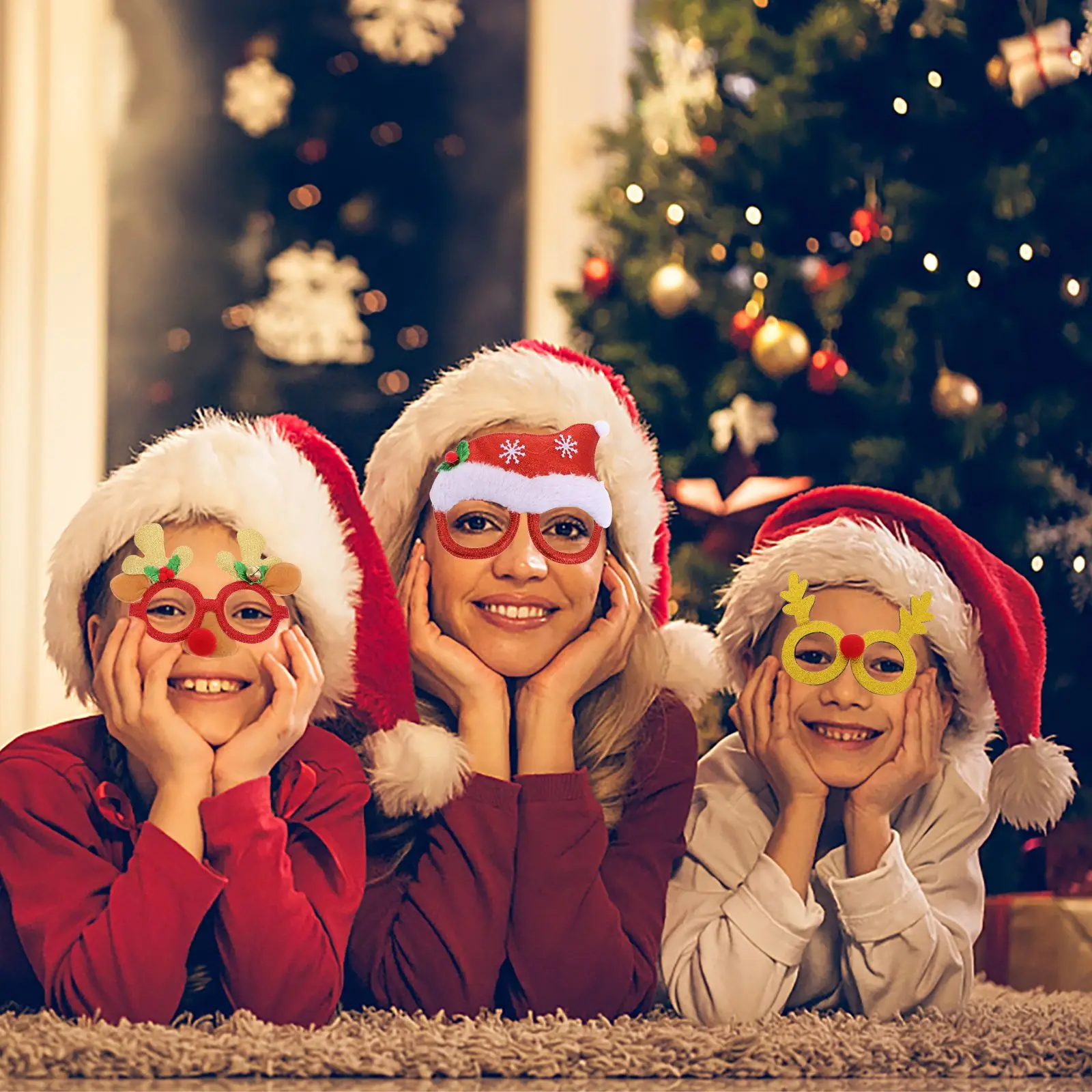 

6 Pcs Decorative Glasses Christmas Novelty Silly for Adults Party Eyeglasses Gifts Props Festival