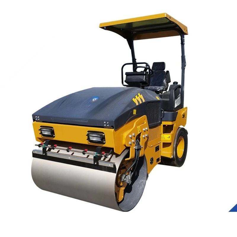 Front steel wheel rear rubber wheel - 4 tons double steel wheel roller
