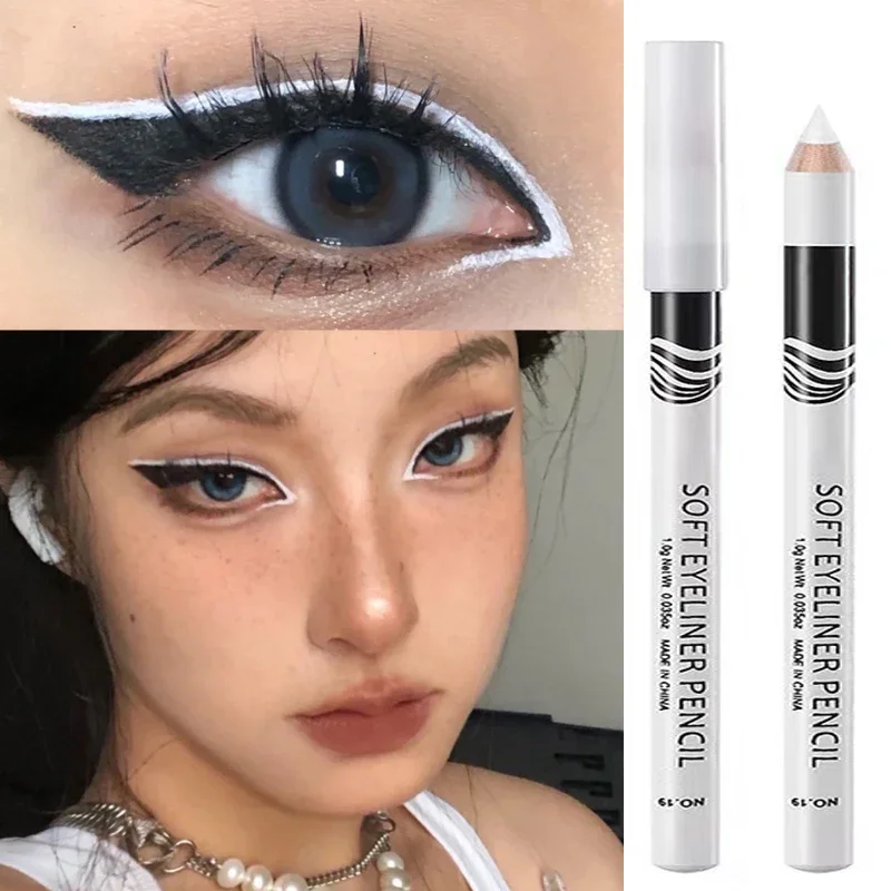 Crayon Eyeliner Blanc à vaccage Rapide, Imperméable, Longue Durée, Stylo Eye Liner Sans Floraison, Maquillage Professionnel pour Femme, Outil Cosmétique de miles