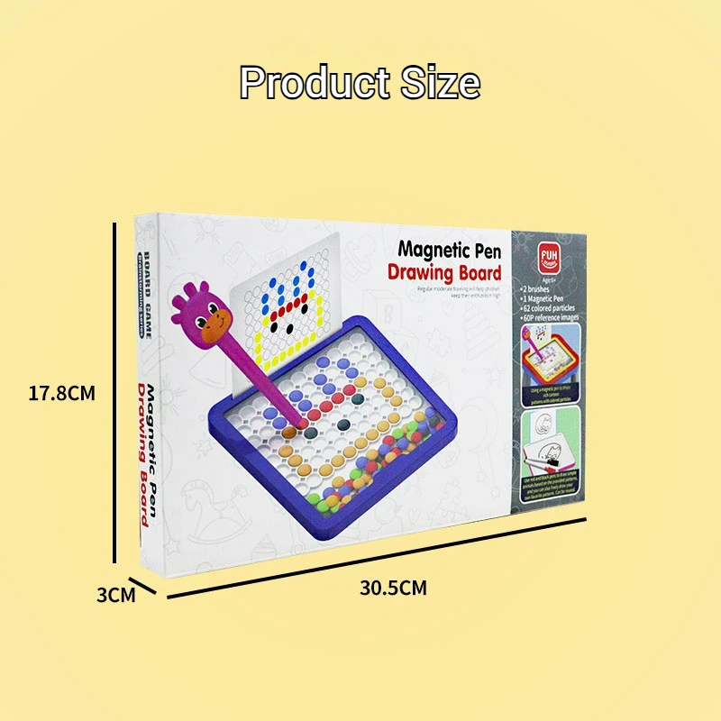 2-in-1 Kids Magnetic Doodle Board DIY Drawing Board with Pen& Beads Drawing Toys Montessori Educational Toys Kids Xmas Gifts