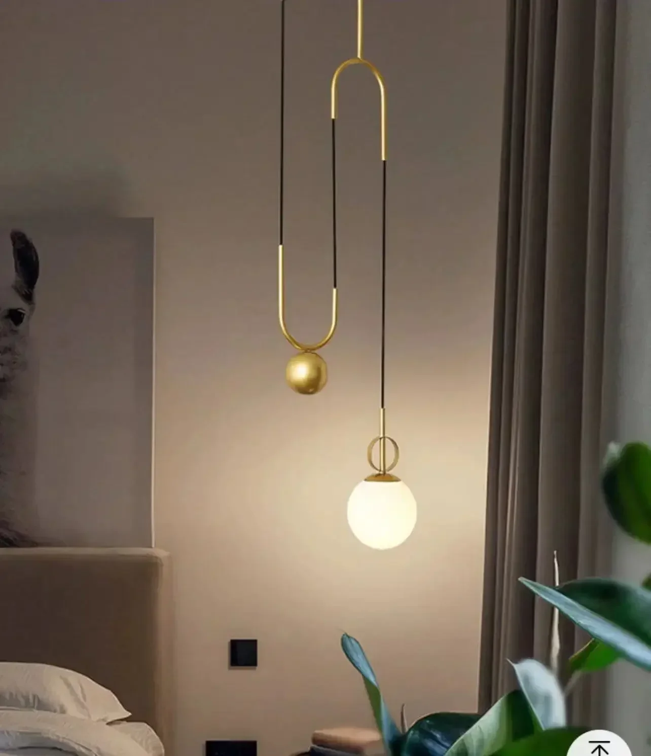 Nordic lampy wisząceLed IndoorPulley goldGlass ballpendant ampBedsideLivingRoom Bedroom Decoration creative lampлюстра подвесная