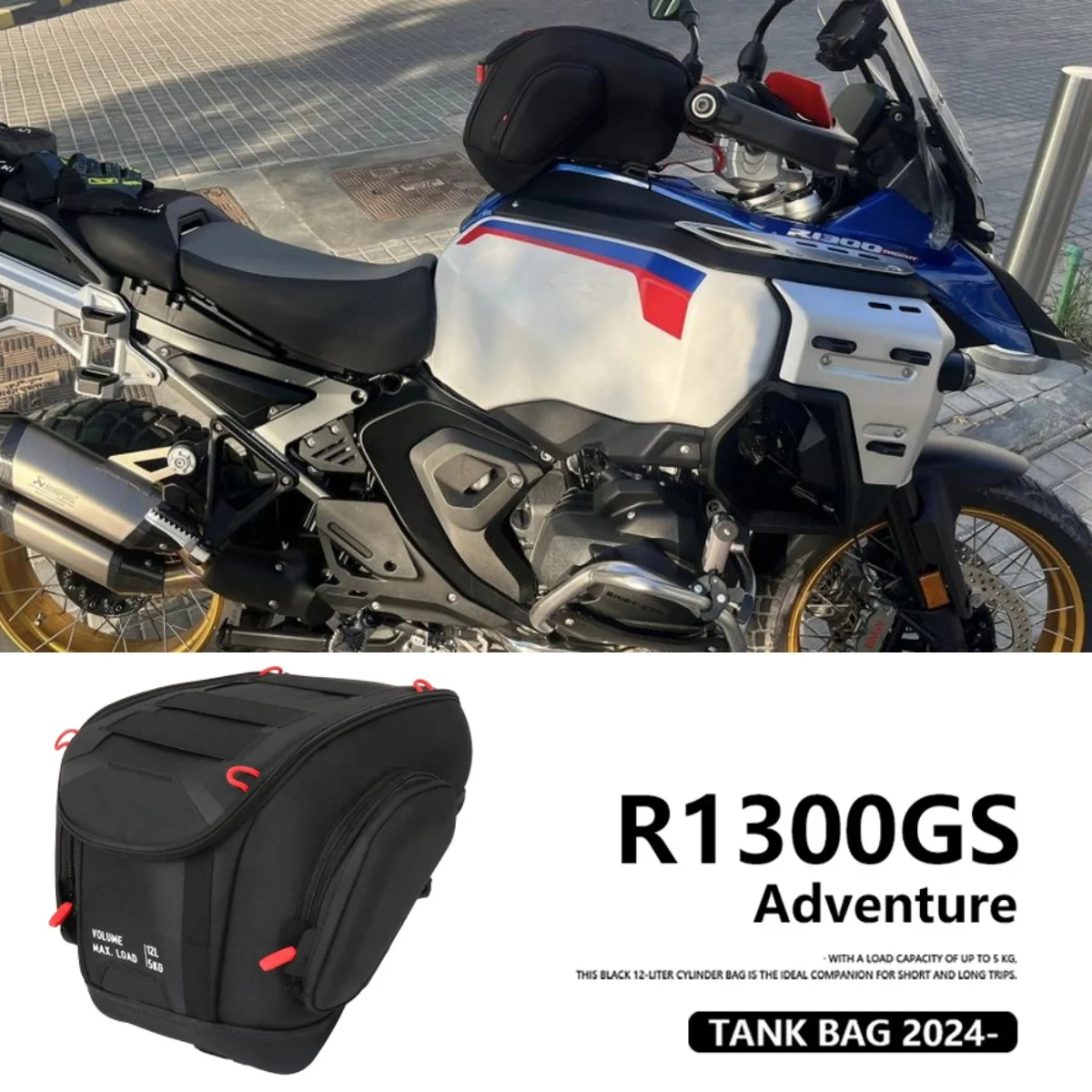 

Motorcycle 12L Tank Bag Luggage Waterproof Quick Lock Backpack Kit For BMW R1300GS ADV R 1300 GS Adventure R1300GSA 2024 2025