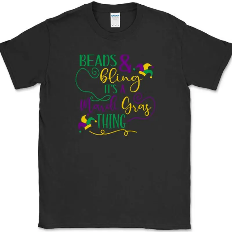 

Футболка с бусинами и блестками It's a Mardi Gras Thing, футболка для празднования карнавала и вечеринки
