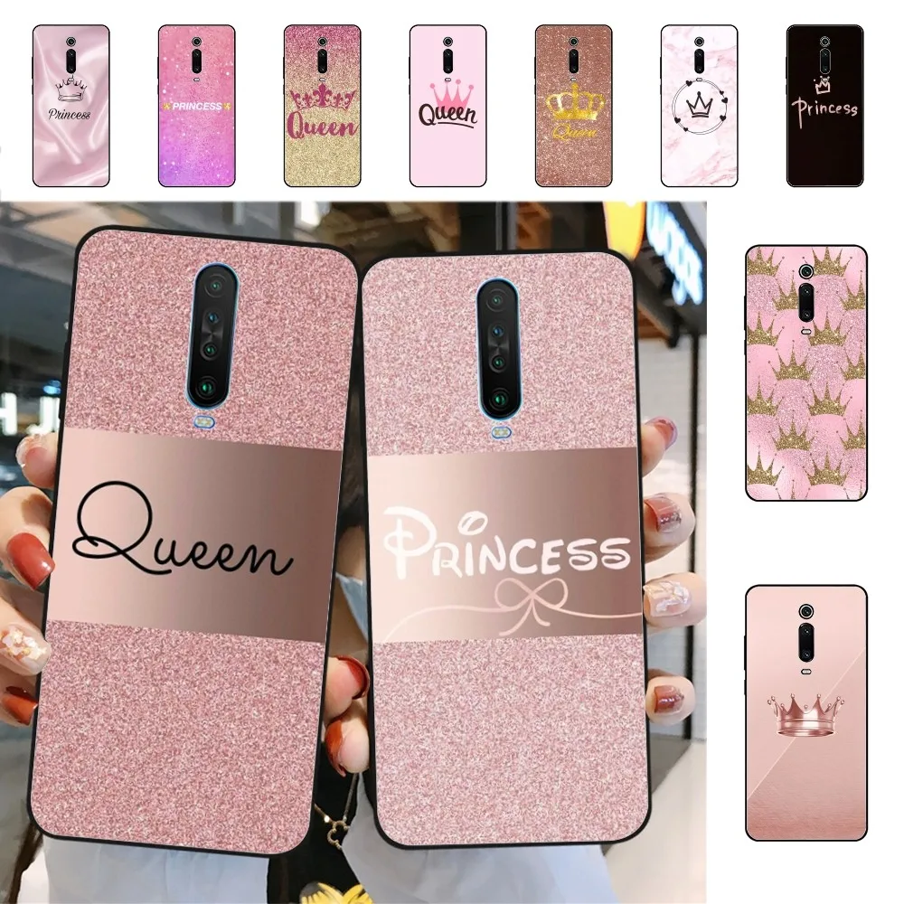 

Rose Gold Pink Princess Queen Phone Case For Redmi 5 6 7 8 9 10 plus pro 6 7 8 9 A GO K20 K30 K40 pro plus F3 Fundas