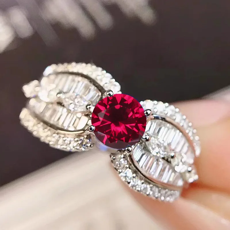 

ZY Ruby Ring S925 Sterling Silver for Women Fine Fashion Wedding Jewelry New