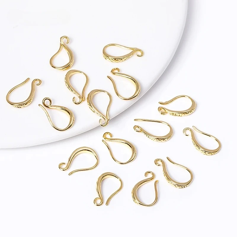 Earring Hooks with Open Loop 18K Gold Plated Ear Wire For Earrings Making Supplies Earwire DIY Accessories