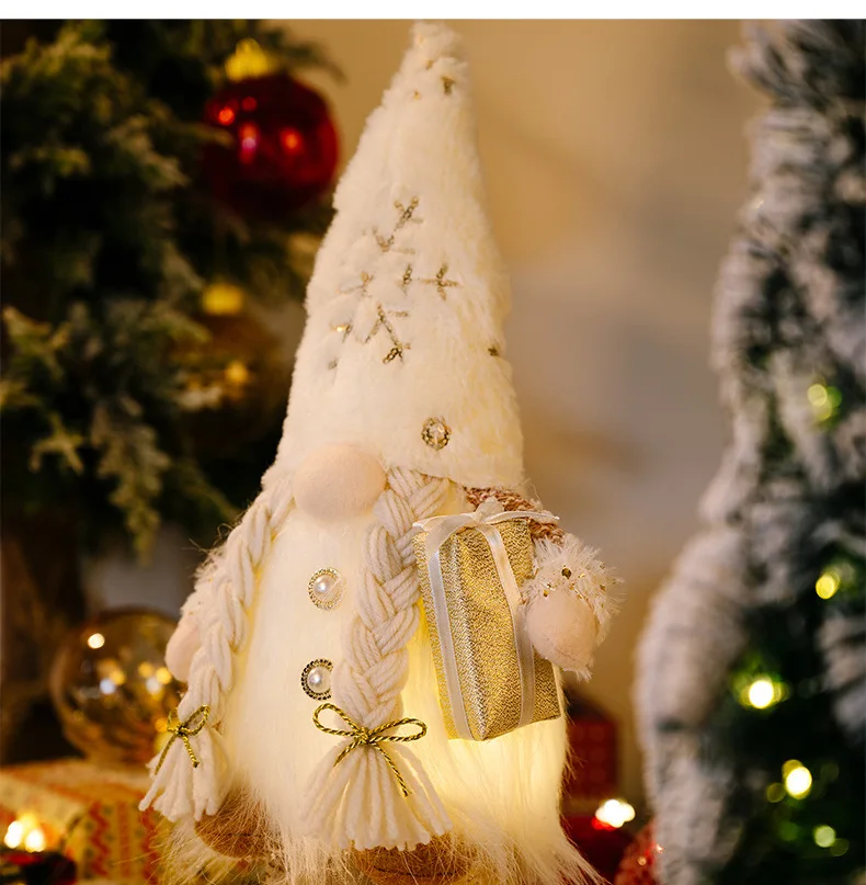 30cm Glowing Gnome Christmas Decorations 2026 Faceless Plush Dolls Elf Home Ornaments Navidad New Year 2027 Gift
