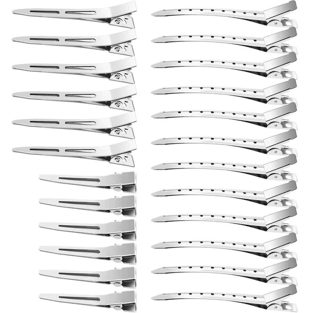 3 Sizes Silver Metal Alligator Duck Billed Hair Clips 65 Pcs for Styling Sectioning Pin Curls Rollers Retwist DIY Bows Salon Barber Hairdressing