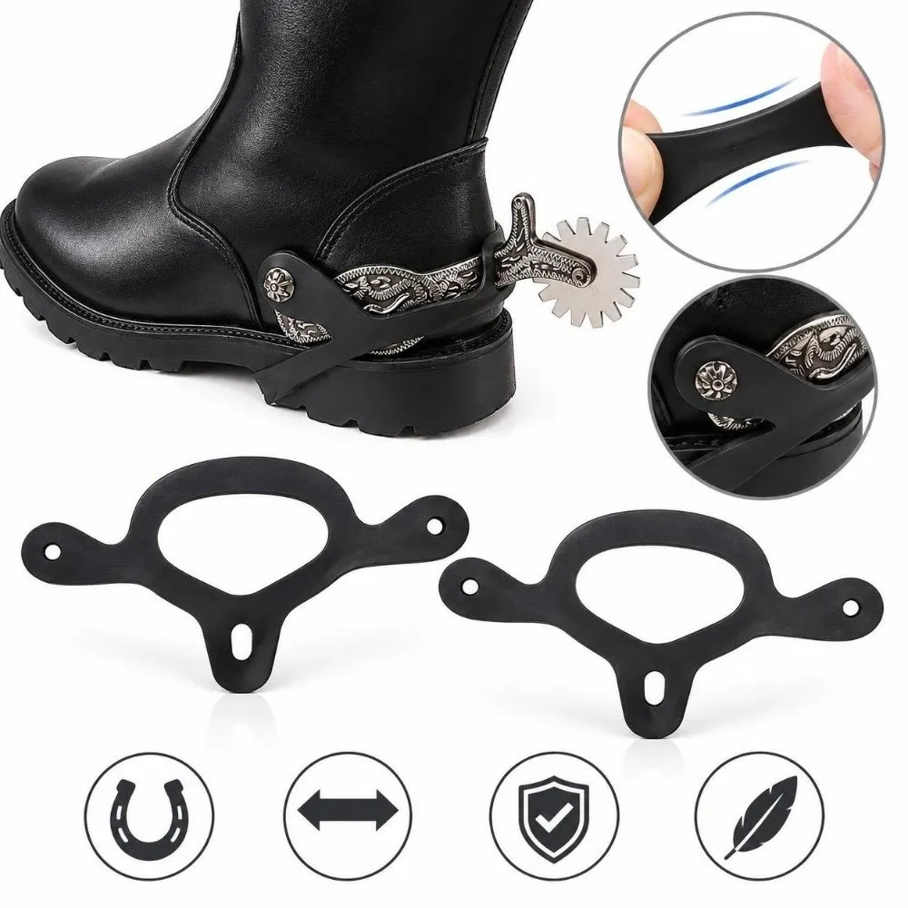 2pcs Rubber Rubber Spur Straps Black Y Shaped Rubber Spur Tie Down Tear Proof Twist Proof Spur Tie Down Straps Bucket Racing