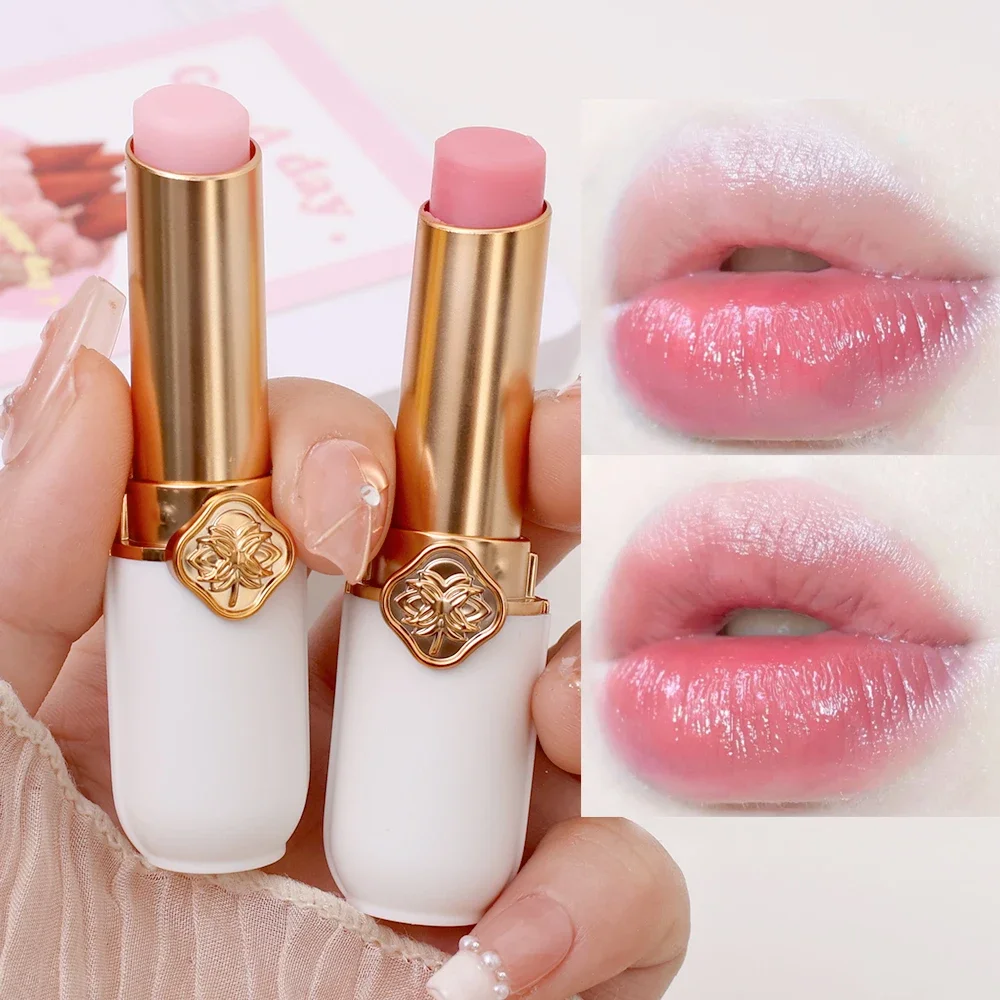 Batom de Geleia de Cristal, Impermeável, Cor Mudando, Durável, Hidratante, Lábios Maquiagem, Cosméticos, Rosa
