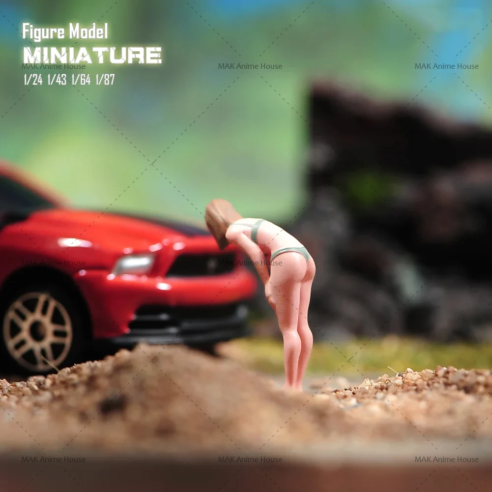 Maillot de bain sexy de plage de bord de mer, modèle non peint, scène de maison, jouet de voiture, figurine MiniIndic 1/64, 1/43, 1/87, 1/24