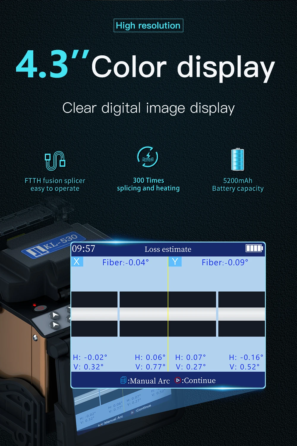 JILONG KL-530 Fiber Optic Fusion Splicer Leather Line Fiber Optic Cable Pigtail Jumper Fiber Fusion Machine