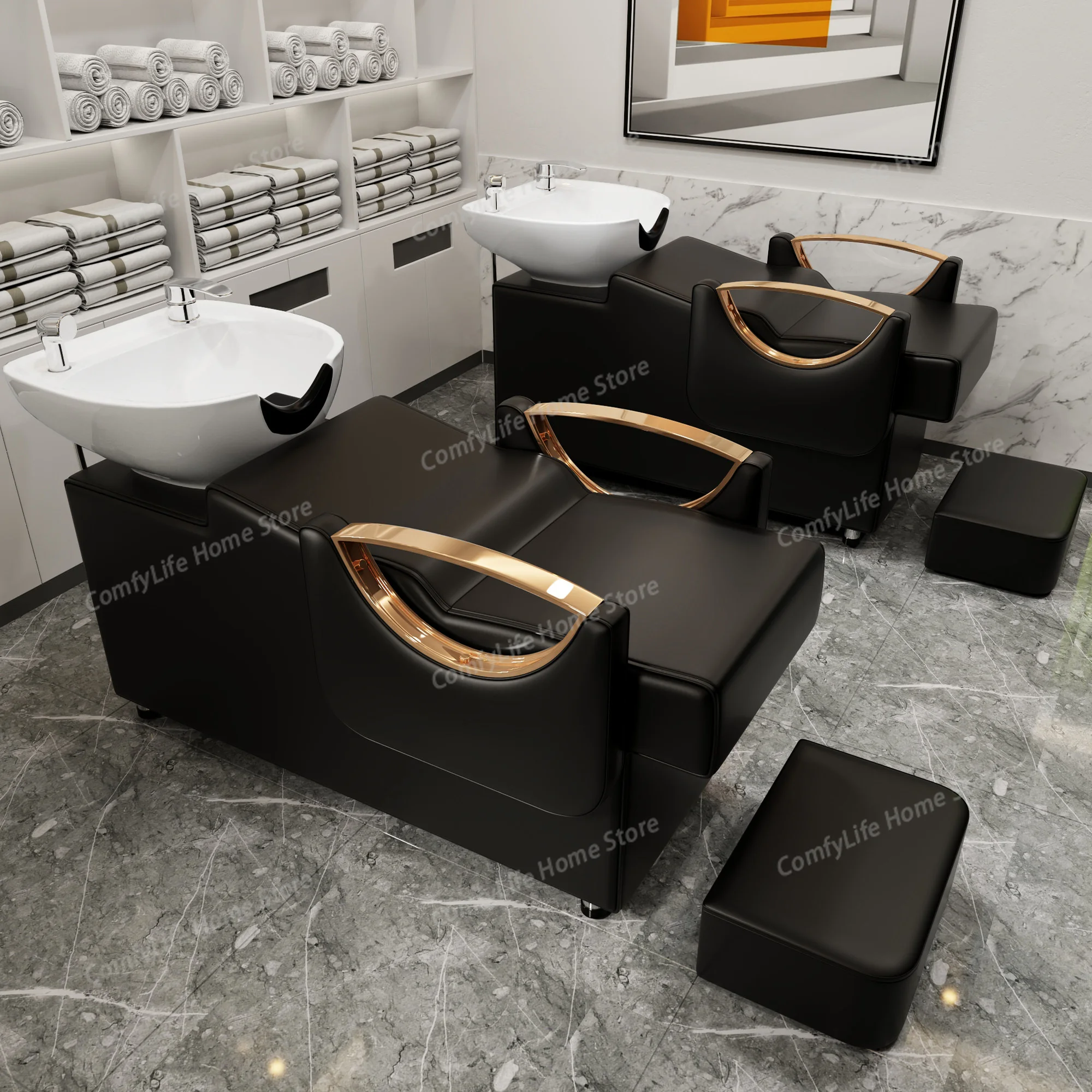 

Luxury Comfortable Salon Exclusive Shampoo Chair Luxury Hair Washing Chair Comfortable Hair Chaise De Coiffure Salon Furniture