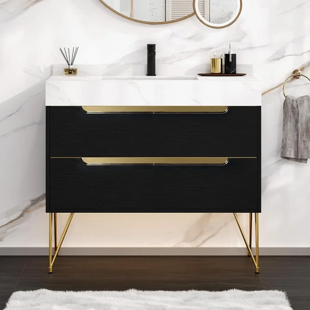 #For 36 Inch Bathroom Vanity with Sink Combo, Bathroom Freestanding Storage Cabinet Vanity with Sintered Stone Countertop