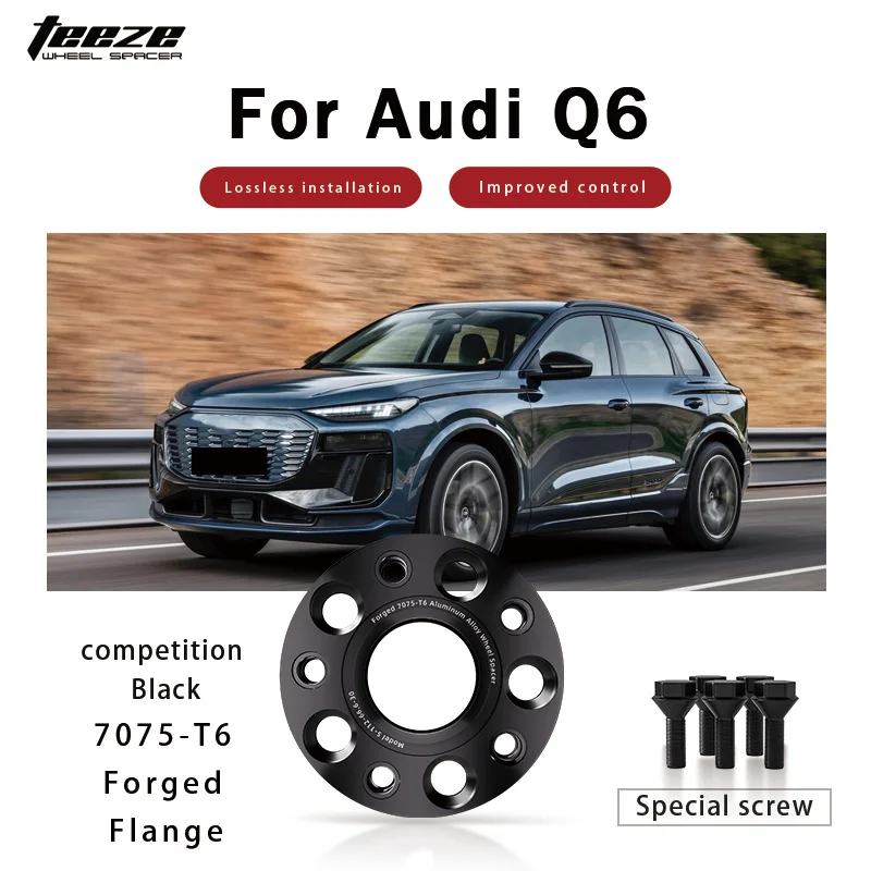 

Teeze 2/4pcs 5x112 57.1 M14 x 1.5 Hub Centric Black Forged wheel spacer For Audi Q6/E-Tron Flange Plate 15/20/25/30/35mm