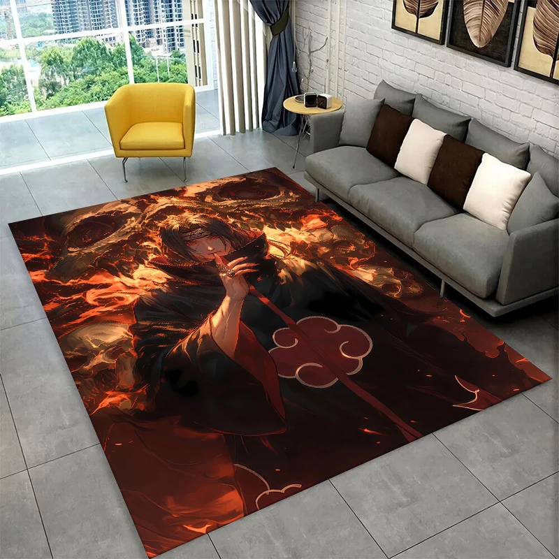Classic Anime N-Naruto Cartoon I-Itachi Non-Slip Area Rug for Living Room Bedroom Playroom,Carpet Floor Mat Home Decor Holiday