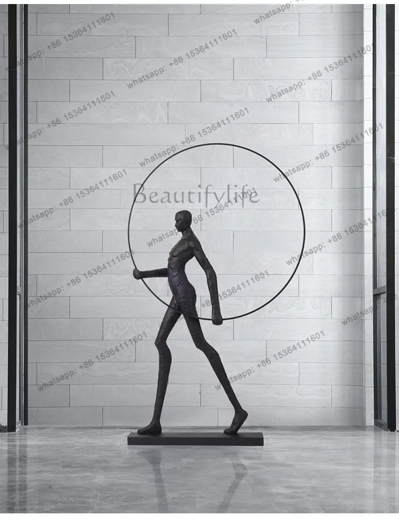 yj Large Lightable Human Body Sculpture Decor Modern Art Figure Statue For Exhibition Hall Showroom