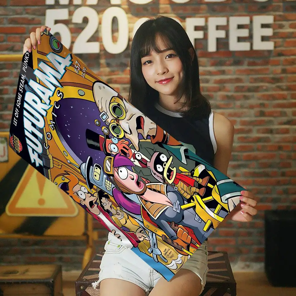 الكرتون F-Futuramaes كبير ستوكات مناشف الشاطئ منشفة سريعة الجافة الرمال مناشف الشاطئ بركة منشفة للسفر حمام سباحة اليوغا #5