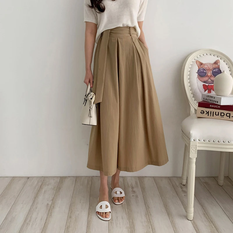 Ele Retro Waist-Cinching High-Waisted Slimming ter Ne Midi Dr Women's Summer New Faion Design Pure Color Long D...