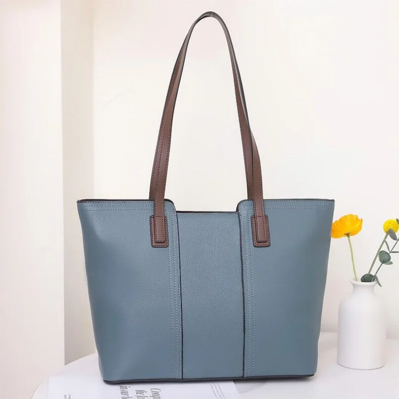 Luxury Women Leather Tote Bag Top Layer Cowhide Large Capacity Fashionable Handbag Brand Designer Shoulder Bag 2025 New Handbag
