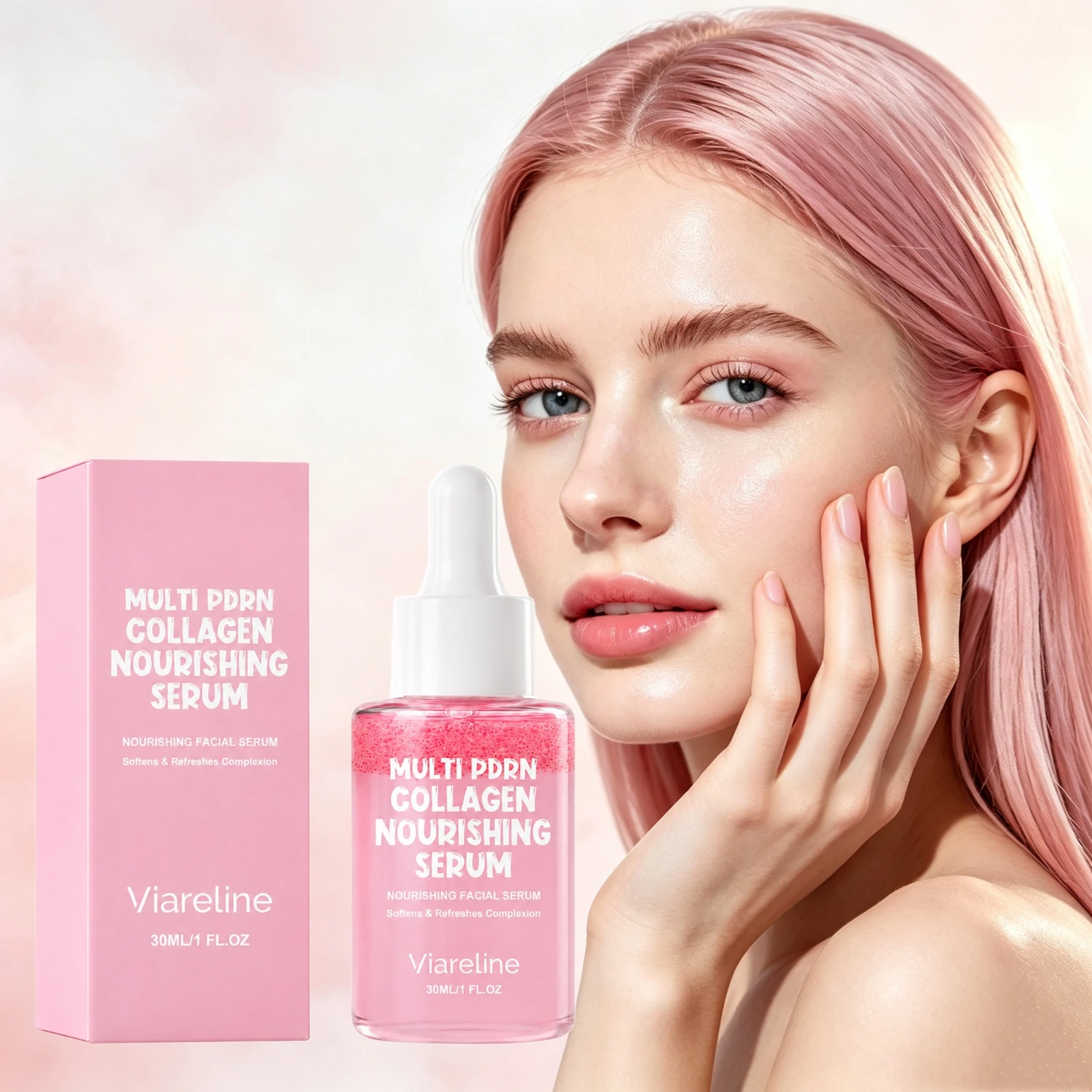 PDRN Collagen Brightening Face Serum Glow Radiance Boosting Care Anti Wrinkle Refresh Water Feeling Firming Skin Repair Essence