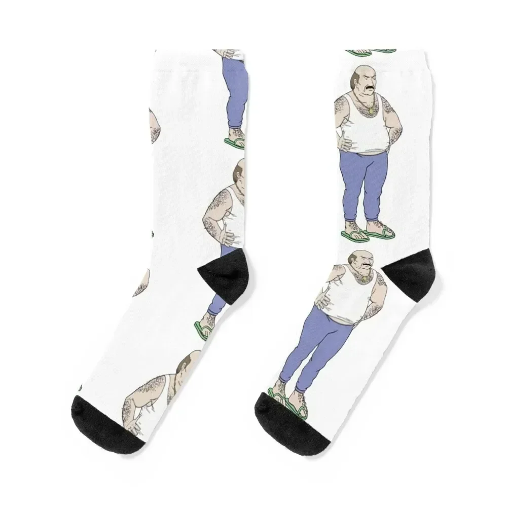 Aqua teen hunger force Carl angry wearing sandals Socks Antiskid soccer gift Men's Socks Women's