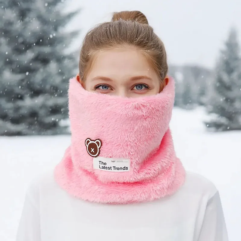 Ghetta invernale calda lavorata a maglia Sciarpa in pile spesso Copricapo antivento per uomo Donna Sport all'aria aperta Regalo di Natale