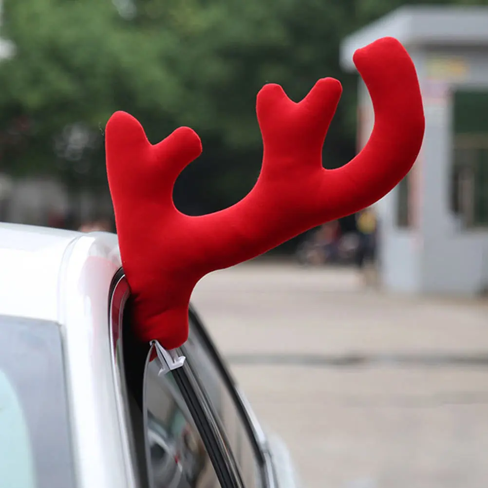 

1 set 1 Set Of Antlers Props Christmas Decoration Auto Antler Ornament Xmas Car Decors Vehicle Adornment Decorative Supplies Car