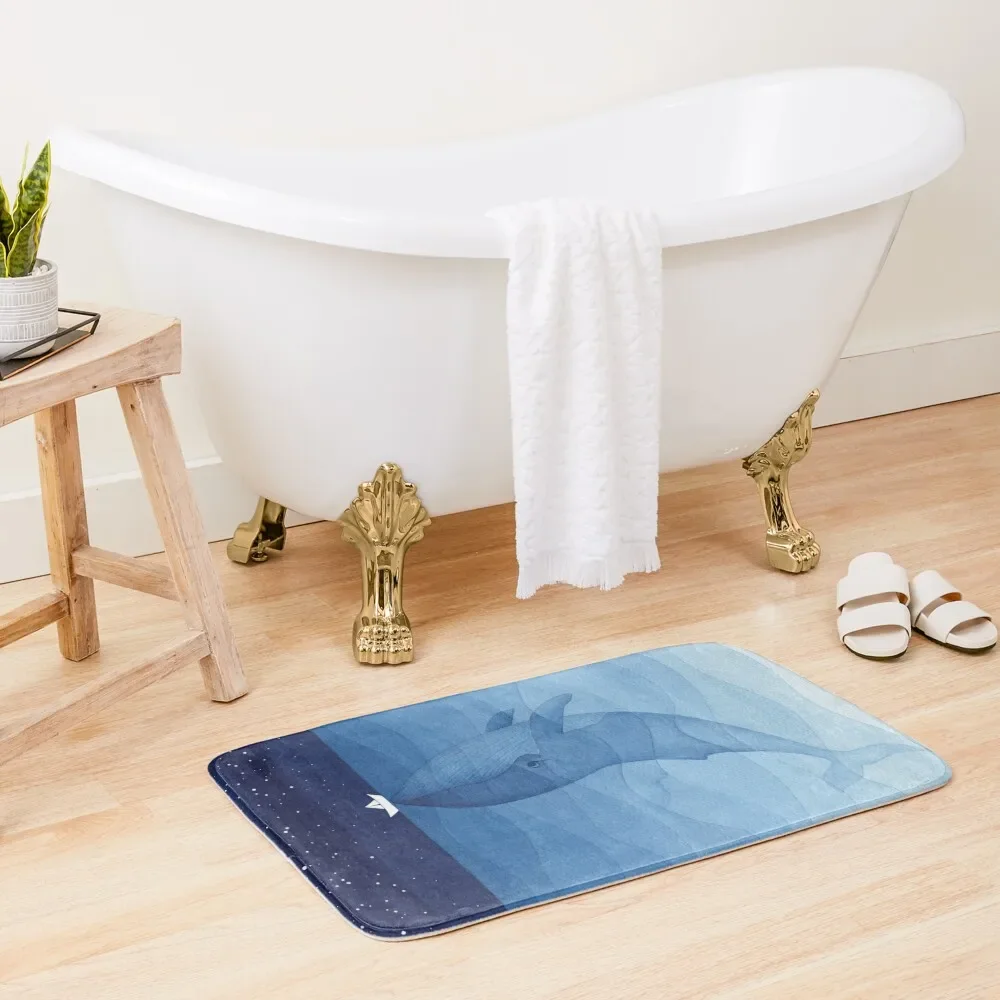 Blue whale, sea animal Bath Mat Carpet In The Living Room Showers Bathroom Accessory DoorFor Entrance Door Mat