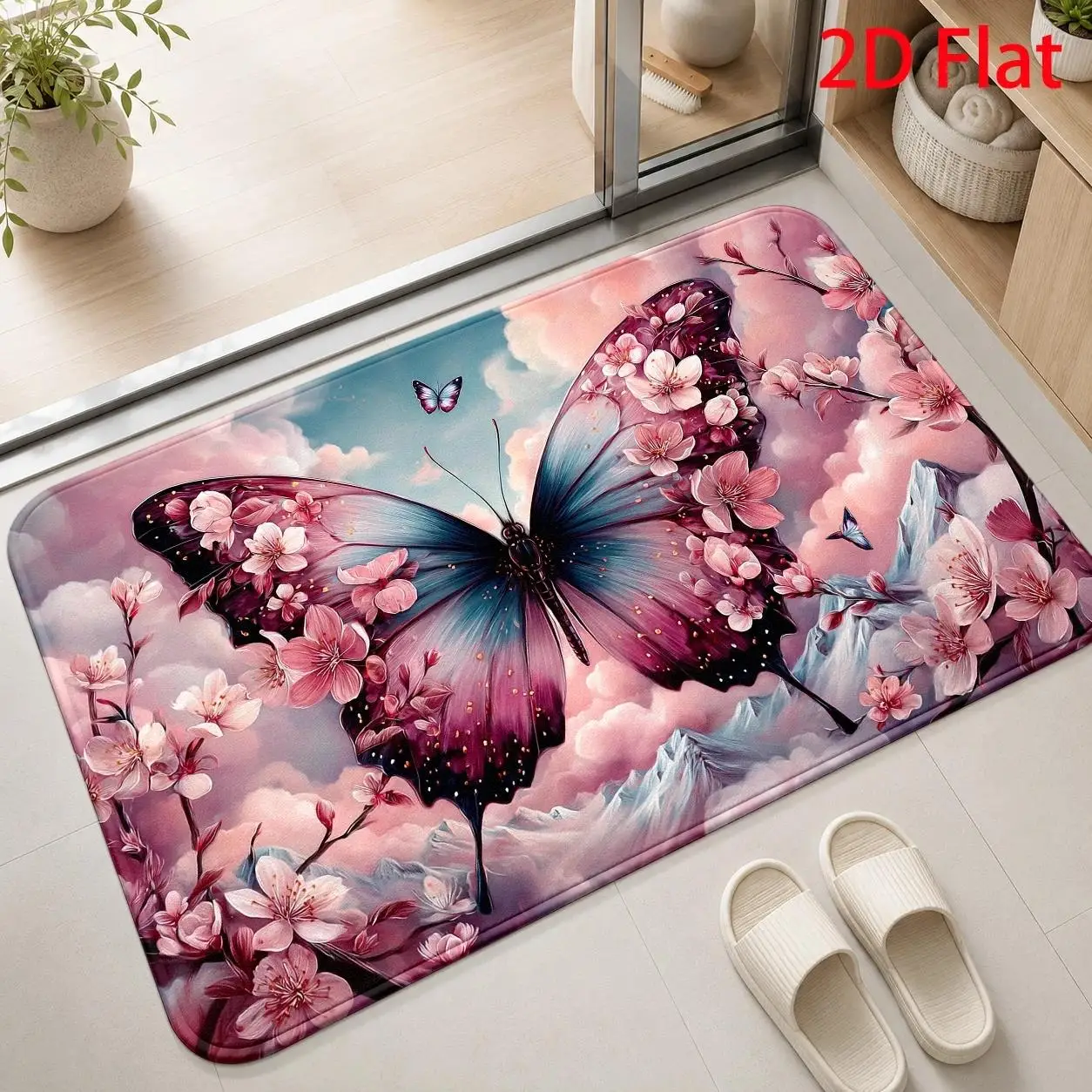 Four Cats Gray Background Paw Prints Cute Pet Doormat For Entryway Non Slip Decorative Rug Floor Mat Animal Lover Gift