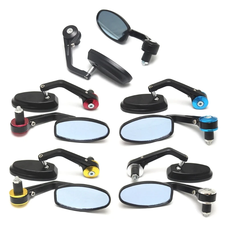 Universal Motorcycle Rearview Mirror 360 Rotation Adjustable Oval Rear View Mirrors 7/8