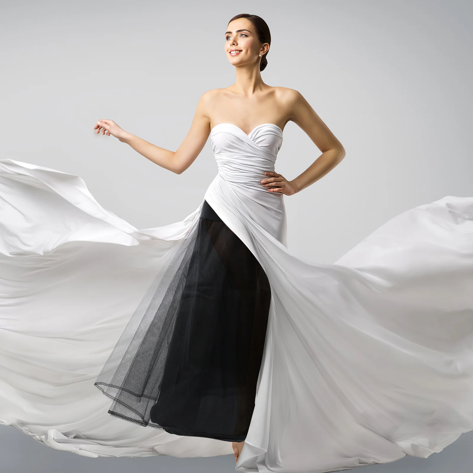 

Women Bride Petticoat Underskirts Wedding Layers Skirt Elastic Waist Waistband Skirt Bridal Dress